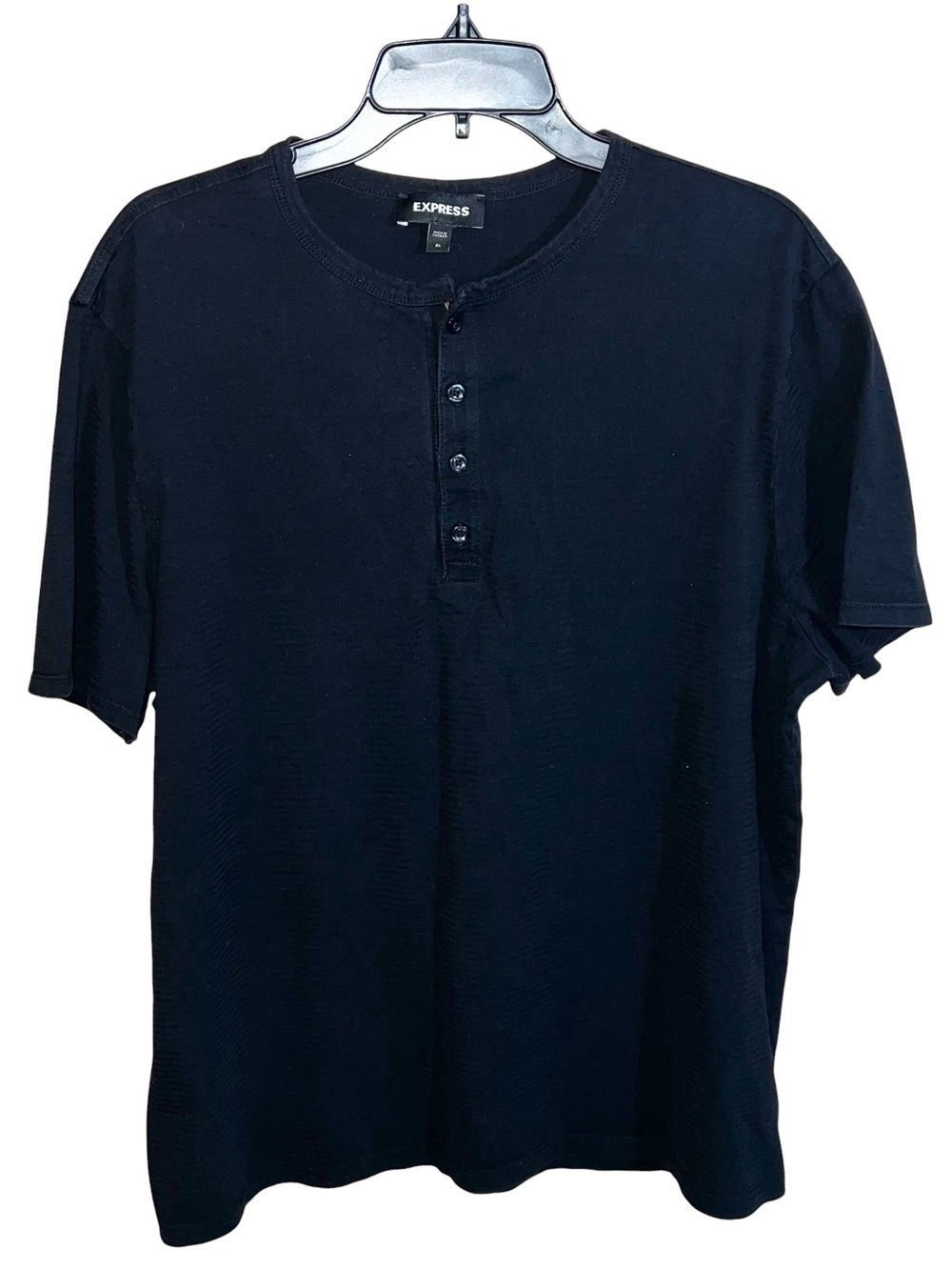 Express Short Sleeve Henley Shirt Men’s XL Black